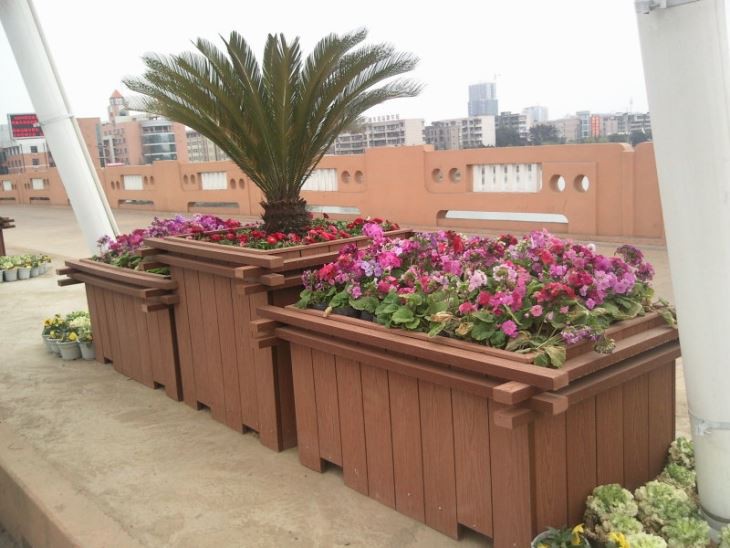 Plastic Wood Composite Flower Pots
